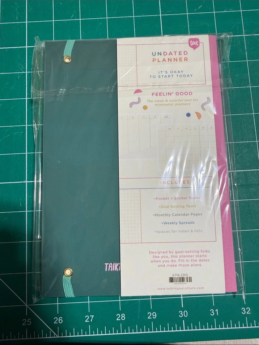 Feelin' Good Spiral Text Hardcover Planner - Pink & Teal